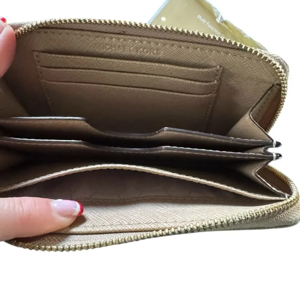 Michael Kors Tan/Gold Wristlet Wallet